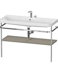 Duravit Happy D.2 Plus furniture washbasin combination HP4839E92920000 117.5x49cm, with metal console, 2 tap holes, stone gray satin finish