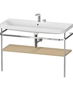 Duravit Happy D.2 Plus furniture washbasin combination HP4839E71710000 117.5x49cm, with metal console, 2 tap holes, Mediterranean oak