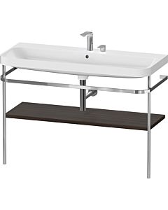 Duravit Happy D.2 Plus Möbelwaschtisch-Kombination HP4839E69690000 117,5x49cm, mit Metallkonsole, 2 Hahnlöcher, nussbaum gebürstet