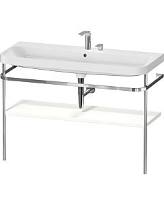 Duravit Happy D.2 Plus Möbelwaschtisch-Kombination HP4839E36360000 117,5x49cm, mit Metallkonsole, 2 Hahnlöcher, weiß seidenmatt