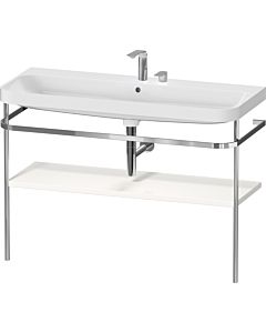 Duravit Happy D.2 Plus Möbelwaschtisch-Kombination HP4839E22220000 117,5x49cm, mit Metallkonsole, 2 Hahnlöcher, weiß hochglanz