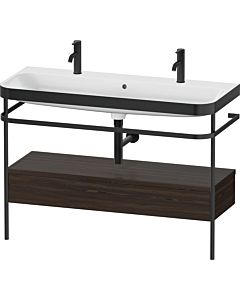 Duravit Happy D.2 Plus Möbelwaschtisch-Kombination HP4764O69690000 117,5x49cm, mit 1 Hahnloch, Metallkonsole, nussbaum gebürstet