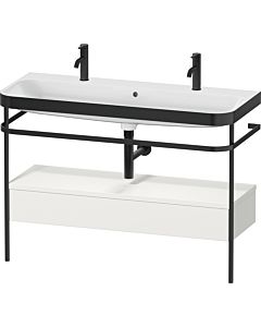 Duravit Happy D.2 Plus furniture washbasin combination HP4764O39390000 117.5x49cm, with 2000 tap hole, metal console, nordic white satin finish