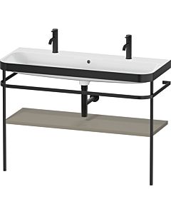 Duravit Happy D.2 Plus furniture washbasin combination HP4759O92920000 117.5x49cm, with 2000 tap hole, metal console, stone gray satin finish