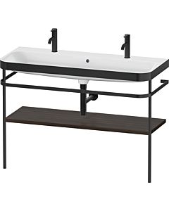 Duravit Happy D.2 Plus Möbelwaschtisch-Kombination HP4759O69690000 117,5x49cm, mit 1 Hahnloch, Metallkonsole, nussbaum gebürstet