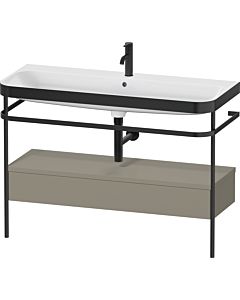 Duravit Happy D.2 Plus Möbelwaschtisch-Kombination HP4744O92920000 117,5x49cm, mit Metallkonsole, 1 Hahnloch, steingrau seidenmatt