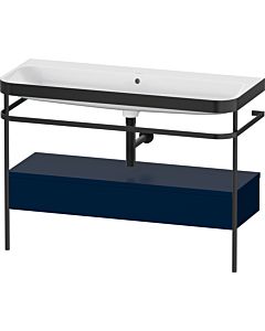 Duravit Happy D.2 Plus furniture washbasin combination HP4744N98980000 117.5x49cm, with metal console, without tap hole, midnight blue satin finish