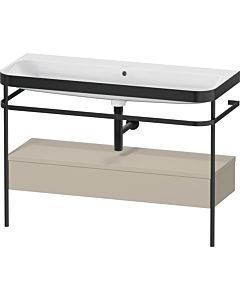 Duravit Happy D.2 Plus combinaison lavabo pour meuble HP4744N60600000 117,5x49cm, avec console en métal, sans trou pour robinetterie, taupe satiné mat