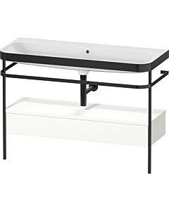 Duravit Happy D.2 Plus combinaison lavabo pour meuble HP4744N36360000 117,5x49cm, avec console en métal, sans trou pour robinetterie, blanc