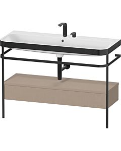 Duravit Happy D.2 Plus vanity washbasin combination HP4744E75750000 117.5x49cm, with metal console, 2 tap holes, linen