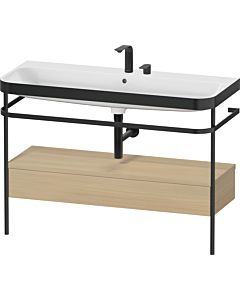 Duravit Happy D.2 Plus furniture washbasin combination HP4744E71710000 117.5x49cm, with metal console, 2 tap holes, Mediterranean oak
