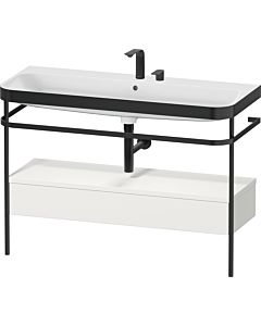 Duravit Happy D.2 Plus Möbelwaschtisch-Kombination HP4744E39390000 117,5x49cm, mit Metallkonsole, 2 Hahnlöcher, nordic weiß seidenmatt