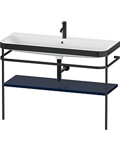 Duravit Happy D.2 Plus furniture washbasin combination HP4739O98980000 117.5x49cm, with metal console, 2000 tap hole, midnight blue satin finish