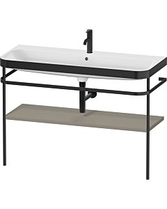 Duravit Happy D.2 Plus furniture washbasin combination HP4739O92920000 117.5x49cm, with metal console, 2000 tap hole, stone gray satin finish