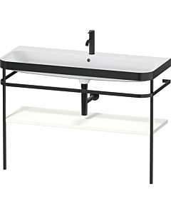 Duravit Happy D.2 Plus Möbelwaschtisch-Kombination HP4739O36360000 117,5x49cm, mit Metallkonsole, 1 Hahnloch, weiß seidenmatt