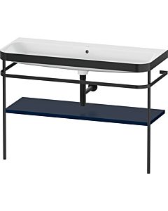 Duravit Happy D.2 Plus furniture washbasin combination HP4739N98980000 117.5x49cm, with metal console, without tap hole, midnight blue satin finish