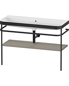 Duravit Happy D.2 Plus vanity washbasin combination HP4739N92920000 117.5x49cm, with metal console, without tap hole, stone gray satin finish