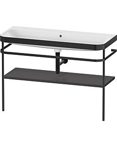 Duravit Happy D.2 Plus combinaison lavabo pour meuble HP4739N80800000 117,5x49cm, avec console en métal, sans trou pour robinet, graphite super mat