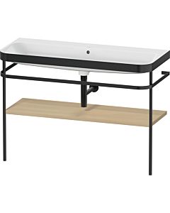 Duravit Happy D.2 Plus furniture washbasin combination HP4739N71710000 117.5x49cm, with metal console, without tap hole, Mediterranean oak