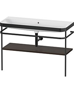 Duravit Happy D.2 Plus furniture washbasin combination HP4739N69690000 117.5x49cm, with metal console, without tap hole, brushed walnut