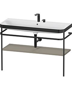 Duravit Happy D.2 Plus combinaison lavabo pour meuble HP4739E92920000 117,5x49cm, avec console en métal, 2 trous pour robinetterie, finition satinée gris pierre