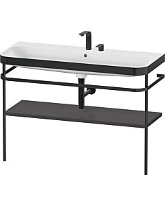 Duravit Happy D.2 Plus furniture washbasin combination HP4739E80800000 117.5x49cm, with metal console, 2 tap holes, graphite super matt