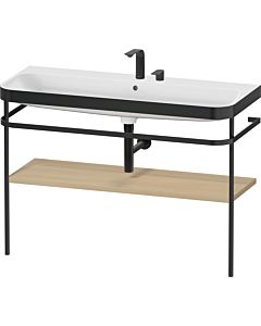 Duravit Happy D.2 Plus Möbelwaschtisch-Kombination HP4739E71710000 117,5x49cm, mit Metallkonsole, 2 Hahnlöcher, mediterrane Eiche