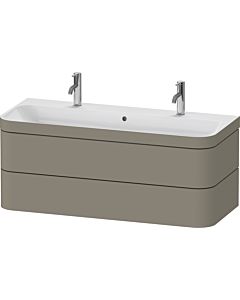 Duravit Happy D.2 Plus meuble-lavabo HP4640O92920000 117,5x49cm, avec trou pour robinetterie 2000 , 2 tiroirs, finition satinée gris pierre