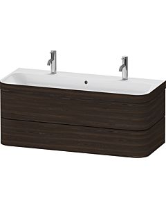 Duravit Happy D.2 Plus meuble-lavabo HP4640O69690000 117,5x49cm, avec trou pour robinetterie 2000 , 2 tiroirs, noyer brossé
