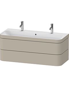 Duravit Happy D.2 Plus vanity HP4640O60600000 117.5x49cm, with 2000 tap hole, 2 drawers, taupe satin finish