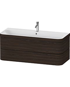 Duravit Happy D.2 Plus vanity HP4639O69690000 117.5x49cm, 2 drawers, 2000 tap hole, brushed walnut