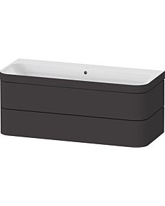 Duravit Happy D.2 Plus vanity HP4639N80800000 117.5x49cm, 2 drawers, without tap hole, graphite super matt