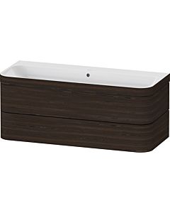 Duravit Happy D.2 Plus Möbelwaschtisch-Unterschrank HP4639N69690000 117,5x49cm, 2 Schubkästen, ohne Hahnloch, nussbaum gebürstet