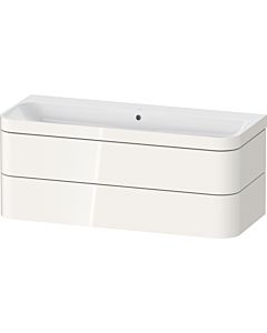 Duravit Happy D.2 Plus meuble-lavabo HP4639N22220000 117,5x49cm, 2 tiroirs, sans trou pour robinetterie, blanc brillant