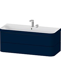 Duravit Happy D.2 Plus meuble sous-lavabo HP4639E98980000 117,5x49cm, 2 tiroirs, 2 trous pour robinetterie, finition satinée bleu nuit