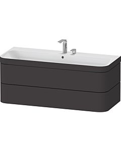 Duravit Happy D.2 Plus vanity HP4639E80800000 117.5x49cm, 2 drawers, 2 tap holes, graphite super matt