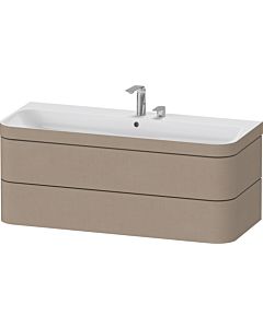 Duravit Happy D.2 Plus meuble sous-lavabo HP4639E75750000 117,5x49cm, 2 tiroirs, 2 trous pour robinetterie, lin