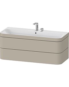 Duravit Happy D.2 Plus Möbelwaschtisch-Unterschrank HP4639E60600000 117,5x49cm, 2 Schubkästen, 2 Hahnlöcher, taupe seidenmatt