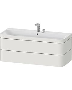 Duravit Happy D.2 Plus vanity HP4639E39390000 117.5x49cm, 2 drawers, 2 tap holes, nordic white satin finish