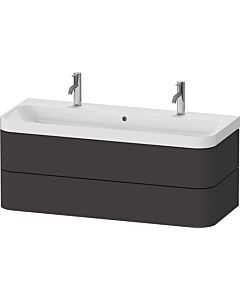 Duravit Happy D.2 Plus Möbelwaschtisch HP4379O80800000 117,5x49cm, 2 Schubkästen, graphit supermatt
