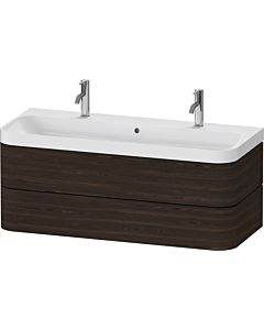 Duravit Happy D.2 Plus Möbelwaschtisch-Set HP4379O69690000 117,5x49cm, 2 Schubkästen, nussbaum gebürstet