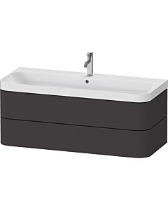 Duravit Happy D.2 Plus vanity HP4349O80800000 117.5x49cm, 2 drawers, 2000 hole, graphite super matt