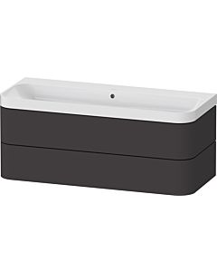 Duravit Happy D.2 Plus vanity HP4349N80800000 117.5x49cm, 2 drawers, without tap hole, graphite super matt