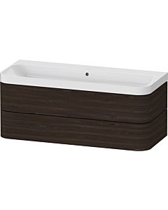 Duravit Happy D.2 Plus vanity HP4349N69690000 117.5x49cm, 2 drawers, without tap hole, brushed walnut