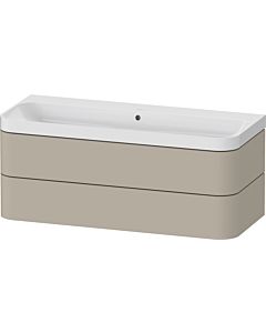 Duravit vasque à poser Happy D.2 Plus HP4349N60600000 117,5x49cm, 2 tiroirs, sans trou pour robinetterie, finition satinée taupe