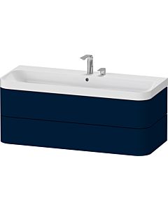 Duravit Happy D.2 Plus Möbelwaschtisch HP4349E98980000 117,5x49cm, 2 Schubkästen, 2 Hahnlöcher, nachtblau seidenmatt