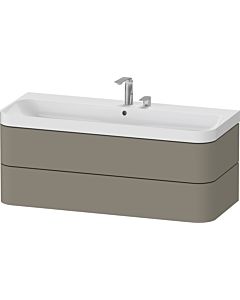 Duravit Happy D.2 Plus Möbelwaschtisch HP4349E92920000 117,5x49cm, 2 Schubkästen, 2 Hahnlöcher, steingrau seidenmatt