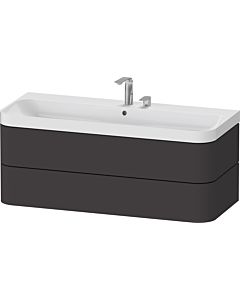 Duravit Happy D.2 Plus vanity HP4349E80800000 117.5x49cm, 2 drawers, 2 tap holes, graphite super matt