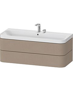Duravit vasque à poser Happy D.2 Plus HP4349E75750000 117,5x49cm, 2 tiroirs, 2 trous pour robinetterie, lin