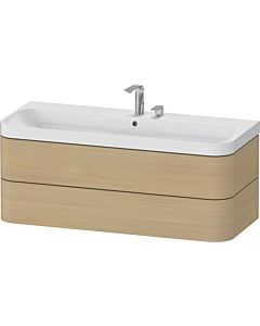Duravit Happy D.2 Plus vanity HP4349E71710000 117.5x49cm, 2 drawers, 2 tap holes, Mediterranean oak